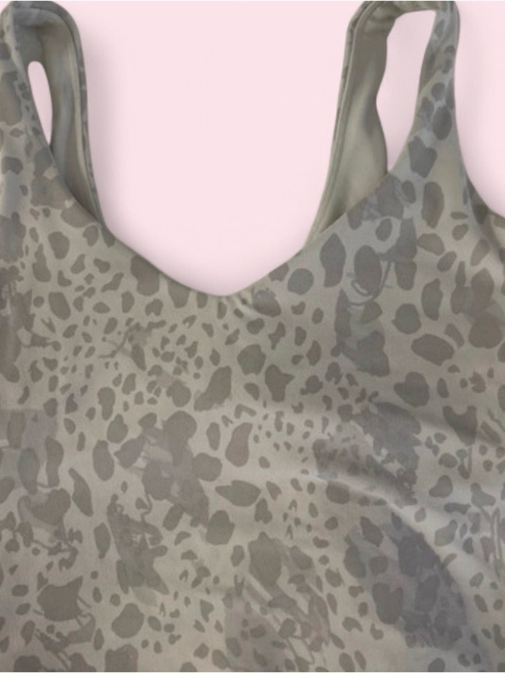 Lululemon Gray Animal Print Longline Sports Bra Tank | Size 8
